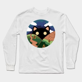 Purrfect Morning Cute Cat Design | Kawaii Handmade Cat Illustration | By Atelier Serakara Long Sleeve T-Shirt